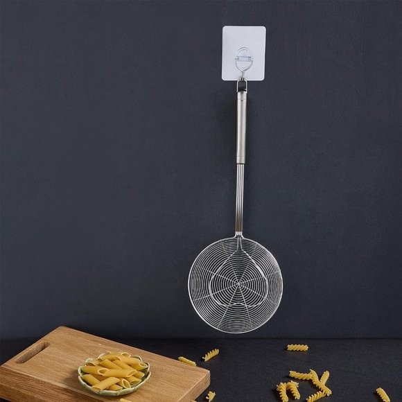 Strainer Skimmer Spoon for Cooking and Frying, 6.3 Inches Strainer with Handle - Picture 2 of 4